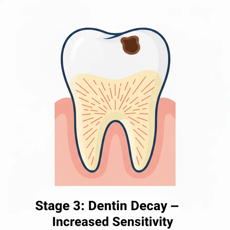 Stage 3 Dentin Decay