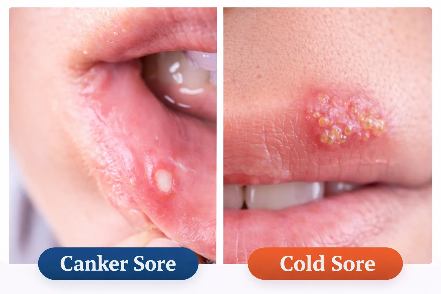 canker sore vs cold sore