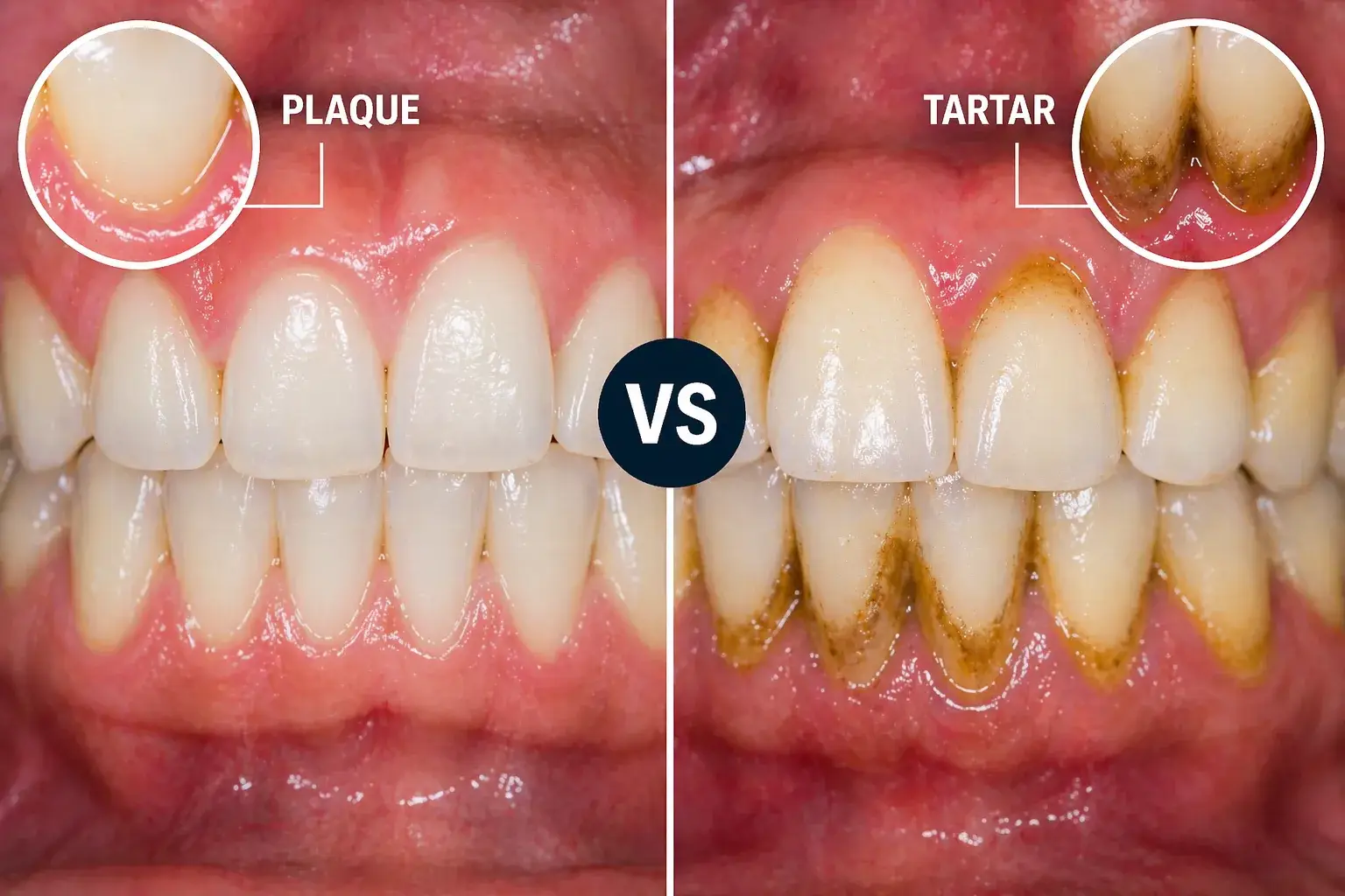 Plaque vs tartar dental comparison